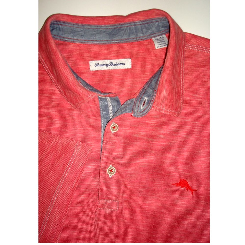 New! TOMMY BAHAMA Pink Marbled Knit Polo Shirt